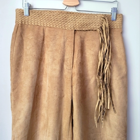 MANTLES Wide Leg Trousers with Tassle Brown Size 10 Petite - Picture 3 of 11